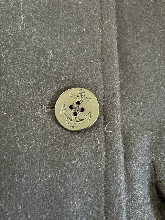 J. Crew Navy Jacket with Gray Herringbone Lining - Picture 3 of 4